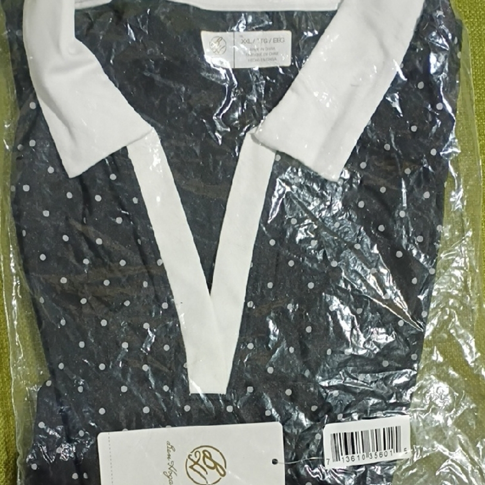 Hogan Navy and White Polka Dot Tank Top